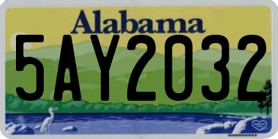 AL license plate 5AY2032