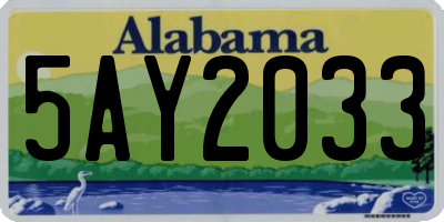 AL license plate 5AY2033
