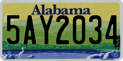 AL license plate 5AY2034