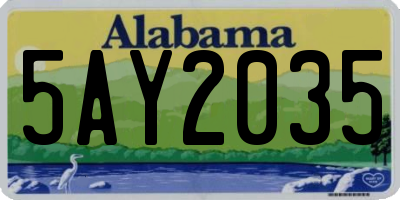 AL license plate 5AY2035
