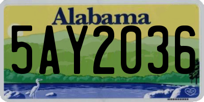 AL license plate 5AY2036