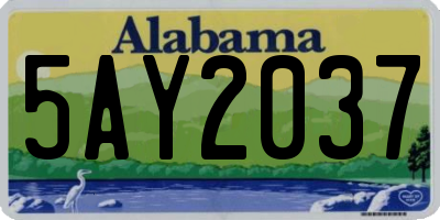 AL license plate 5AY2037