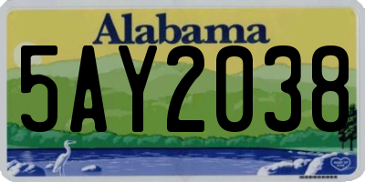 AL license plate 5AY2038