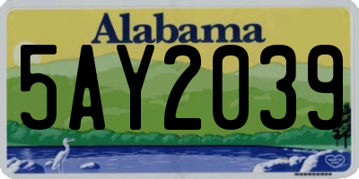 AL license plate 5AY2039