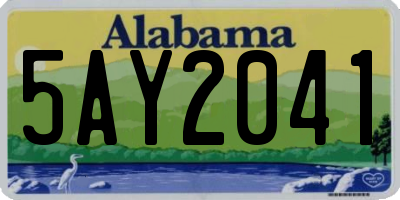 AL license plate 5AY2041