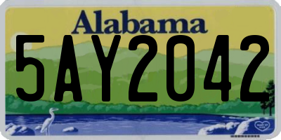 AL license plate 5AY2042