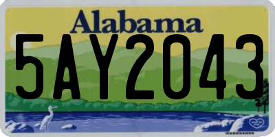 AL license plate 5AY2043