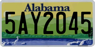 AL license plate 5AY2045