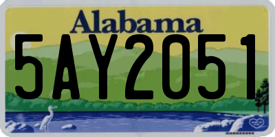 AL license plate 5AY2051