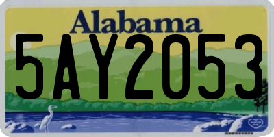 AL license plate 5AY2053