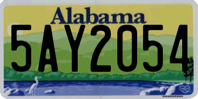 AL license plate 5AY2054