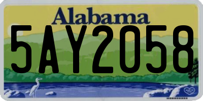 AL license plate 5AY2058