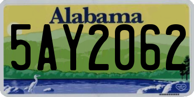 AL license plate 5AY2062