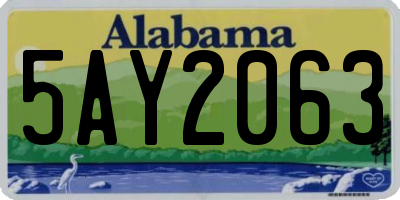 AL license plate 5AY2063