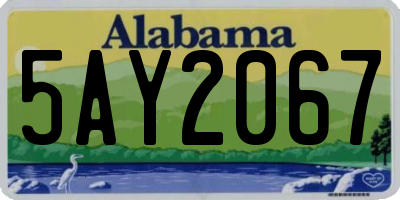 AL license plate 5AY2067