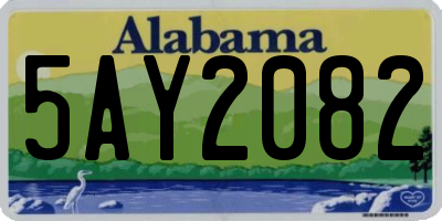 AL license plate 5AY2082