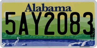 AL license plate 5AY2083
