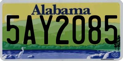 AL license plate 5AY2085