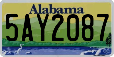 AL license plate 5AY2087