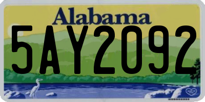 AL license plate 5AY2092