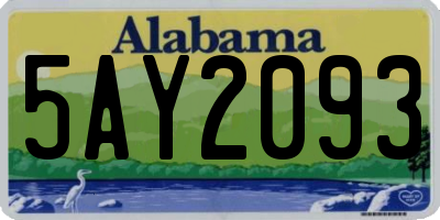 AL license plate 5AY2093