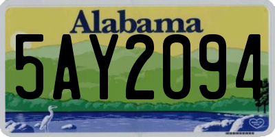 AL license plate 5AY2094