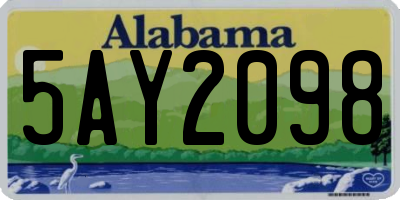 AL license plate 5AY2098
