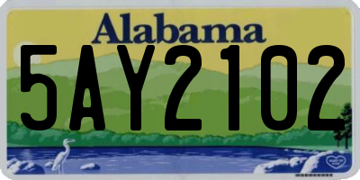 AL license plate 5AY2102