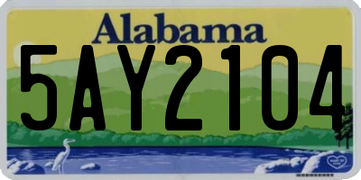 AL license plate 5AY2104