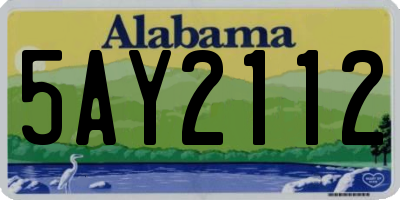 AL license plate 5AY2112