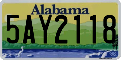 AL license plate 5AY2118