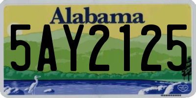 AL license plate 5AY2125