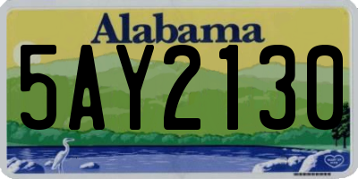 AL license plate 5AY2130