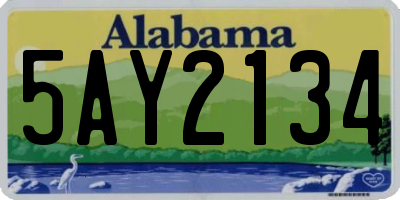 AL license plate 5AY2134