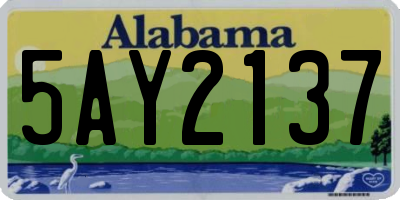 AL license plate 5AY2137