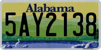 AL license plate 5AY2138