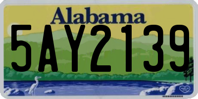 AL license plate 5AY2139