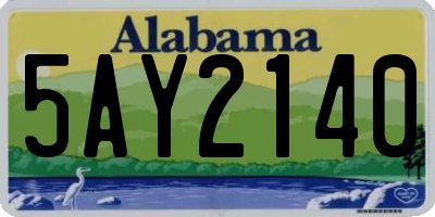 AL license plate 5AY2140
