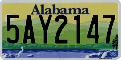 AL license plate 5AY2147