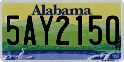 AL license plate 5AY2150