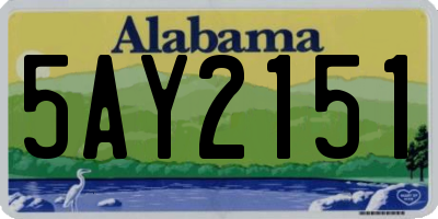 AL license plate 5AY2151