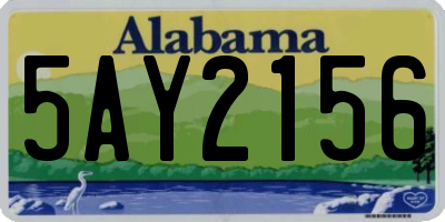 AL license plate 5AY2156