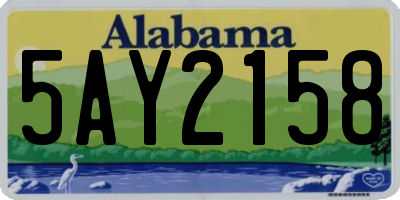 AL license plate 5AY2158