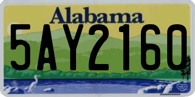 AL license plate 5AY2160