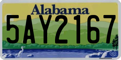 AL license plate 5AY2167