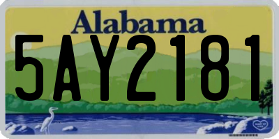 AL license plate 5AY2181