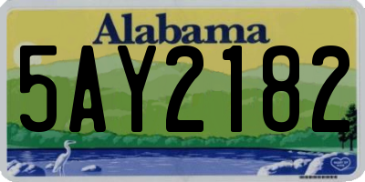 AL license plate 5AY2182
