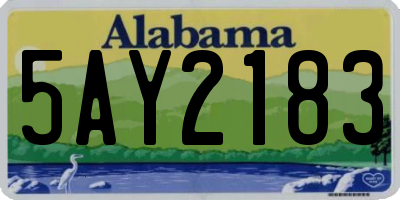 AL license plate 5AY2183