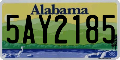 AL license plate 5AY2185