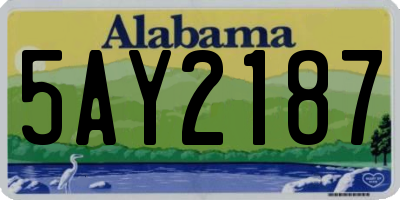 AL license plate 5AY2187